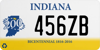 IN license plate 456ZB