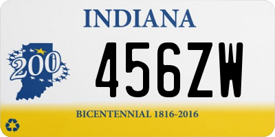 IN license plate 456ZW