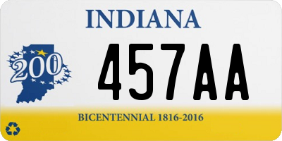 IN license plate 457AA