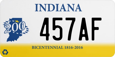 IN license plate 457AF