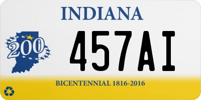 IN license plate 457AI