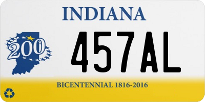 IN license plate 457AL