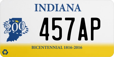 IN license plate 457AP