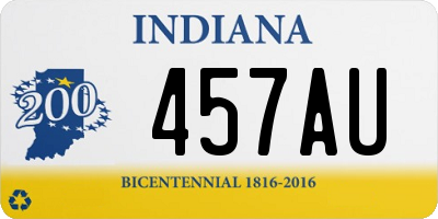 IN license plate 457AU