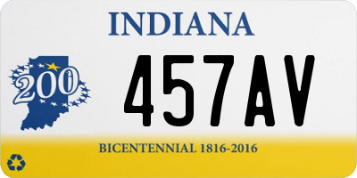 IN license plate 457AV