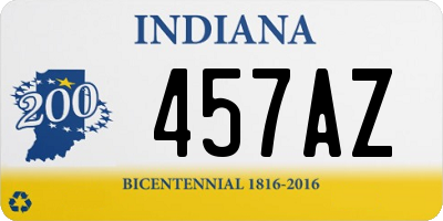 IN license plate 457AZ