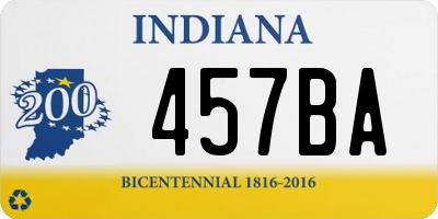 IN license plate 457BA