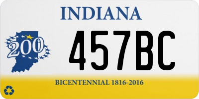 IN license plate 457BC