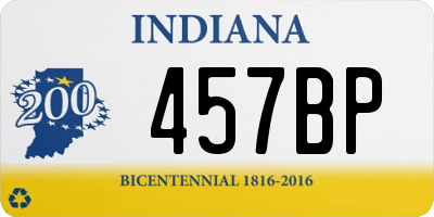 IN license plate 457BP