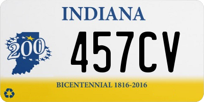 IN license plate 457CV