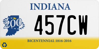 IN license plate 457CW