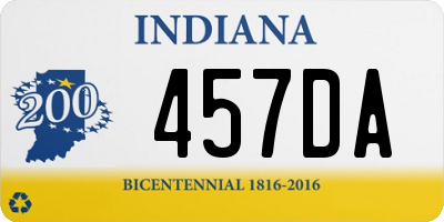 IN license plate 457DA