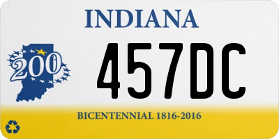 IN license plate 457DC