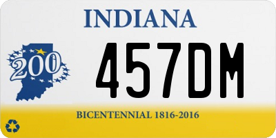 IN license plate 457DM