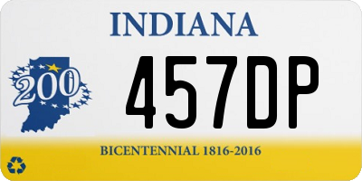 IN license plate 457DP