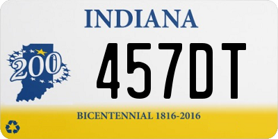 IN license plate 457DT