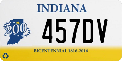 IN license plate 457DV