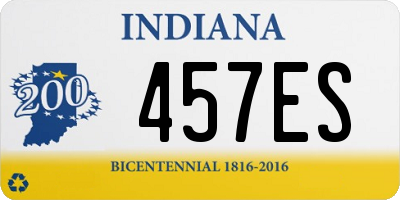 IN license plate 457ES