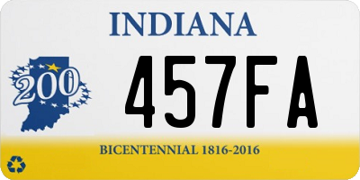 IN license plate 457FA