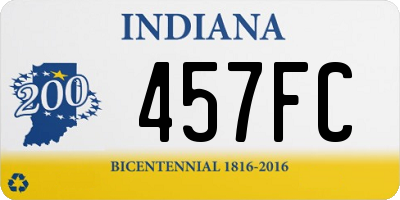 IN license plate 457FC