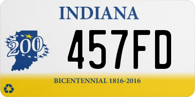 IN license plate 457FD