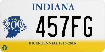 IN license plate 457FG