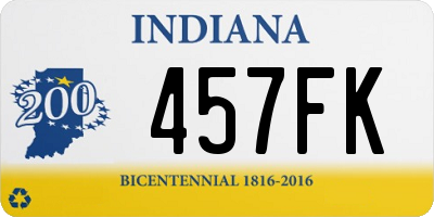 IN license plate 457FK