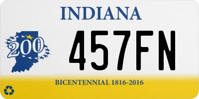 IN license plate 457FN