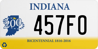 IN license plate 457FO