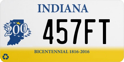 IN license plate 457FT