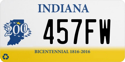 IN license plate 457FW