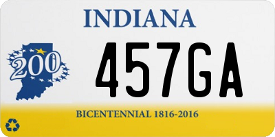 IN license plate 457GA