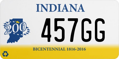 IN license plate 457GG