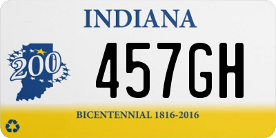 IN license plate 457GH