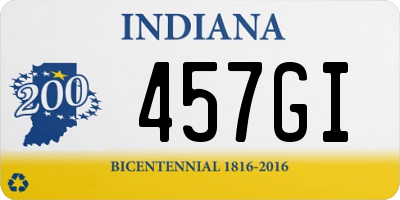 IN license plate 457GI