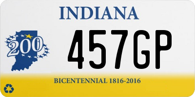 IN license plate 457GP