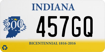 IN license plate 457GQ