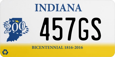 IN license plate 457GS