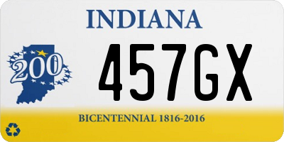 IN license plate 457GX