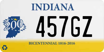 IN license plate 457GZ