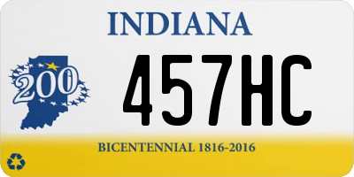 IN license plate 457HC