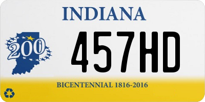 IN license plate 457HD