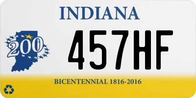 IN license plate 457HF