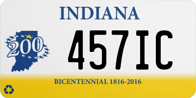 IN license plate 457IC