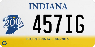 IN license plate 457IG