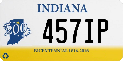 IN license plate 457IP