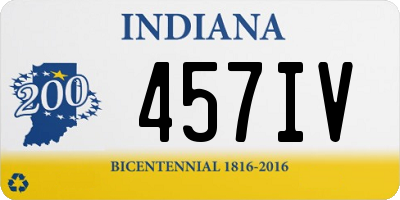 IN license plate 457IV