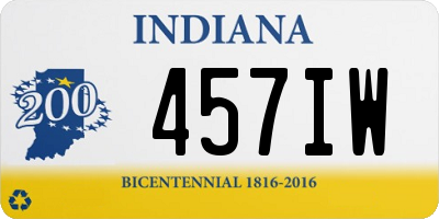 IN license plate 457IW