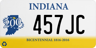 IN license plate 457JC