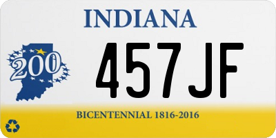 IN license plate 457JF